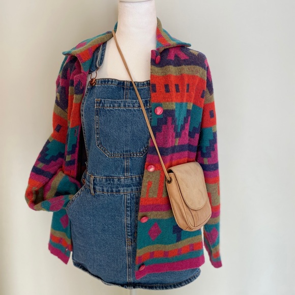 I.B. Diffusion Sweaters - Vintage IB Diffusion Mohair Blend Cardigan - Women’s (S) - 90’s / Geometric